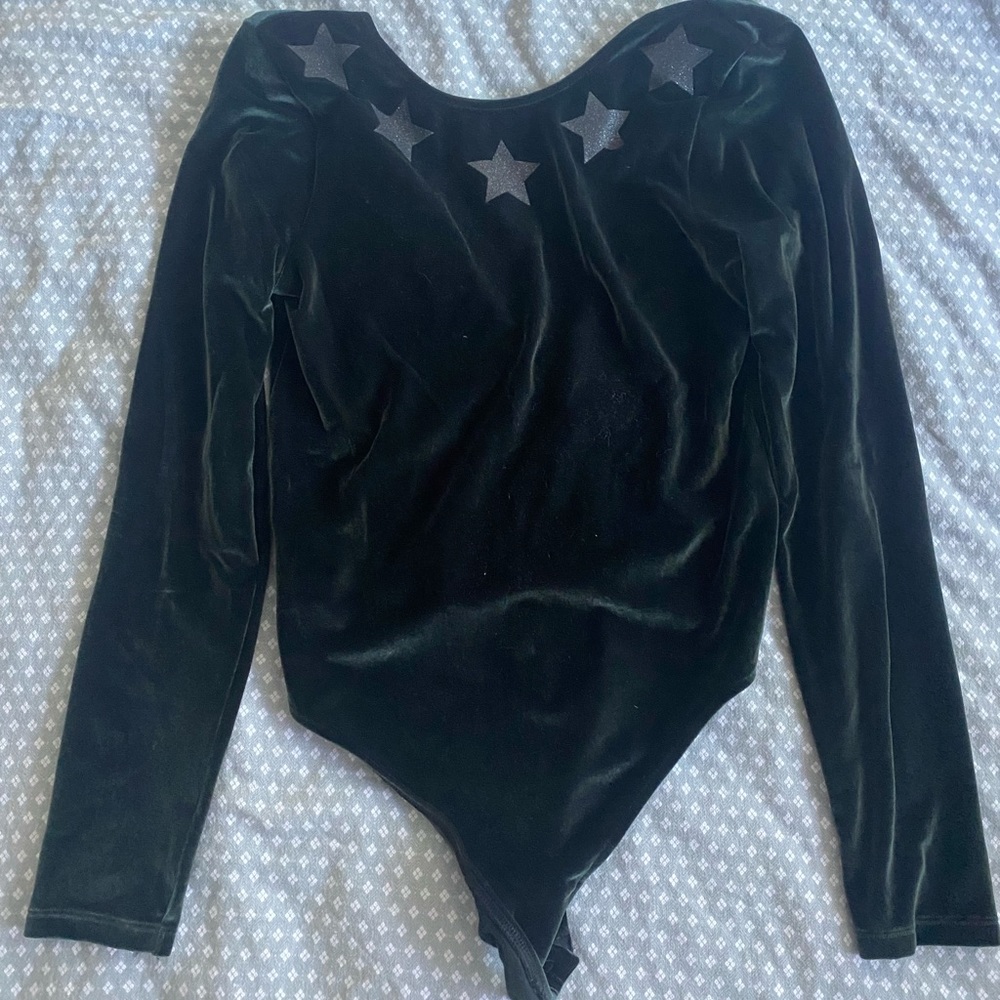 Victoria’s Secret bodysuit velvet M green